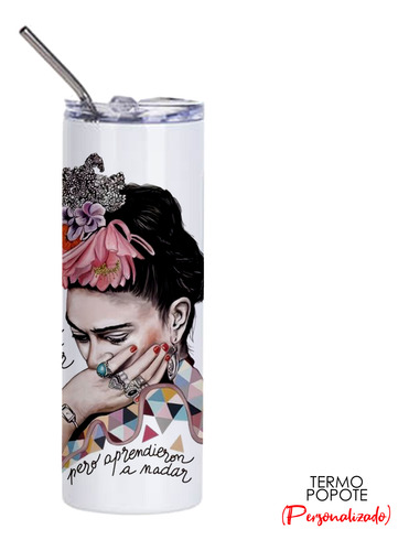 Kit De Regalo Con Taza Termo Frida Kahlo Personalizado