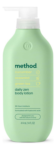 Método De Loção Corporal Daily Zen Cucumber Seaweed Green Te