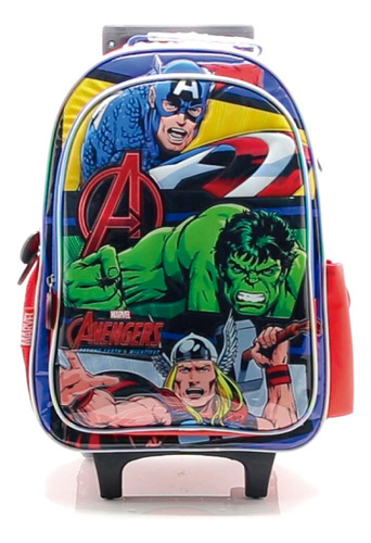 Mochila Carro Escolar 16  Avengers Iron Man Thor Superhéroes