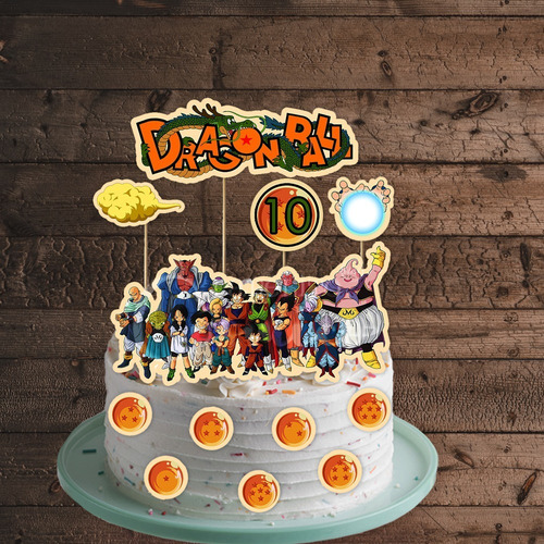 Caketopper Dragonball Z Goku Gohan Esfera Del Dragon Vegueta
