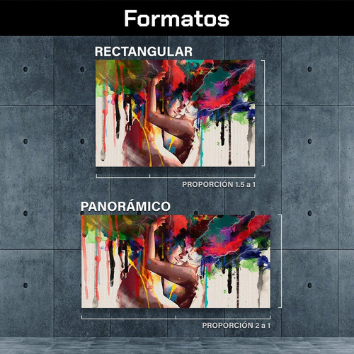 Cuadro Decorativo Canvas Pintura Impresa Abrazo Abstracto