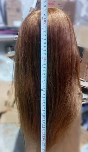 Cabezote Maniqui Cabello Natural Tamaño Largo Con Base Lobo
