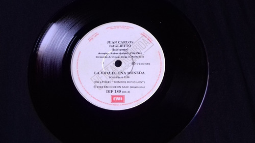 Single Juan Carlos Baglietto - La Vida Es Una Moneda (Usado)