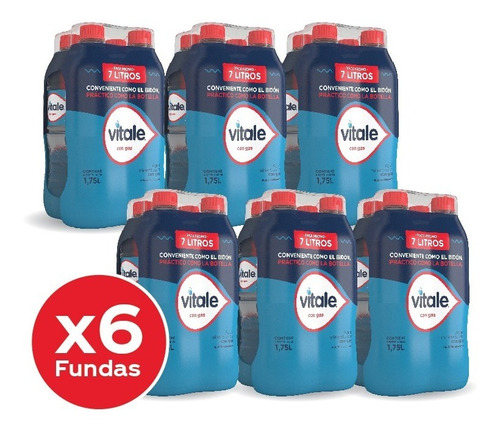 6 Packs De Agua Vitale Con Gas 1.75 L Funda X4
