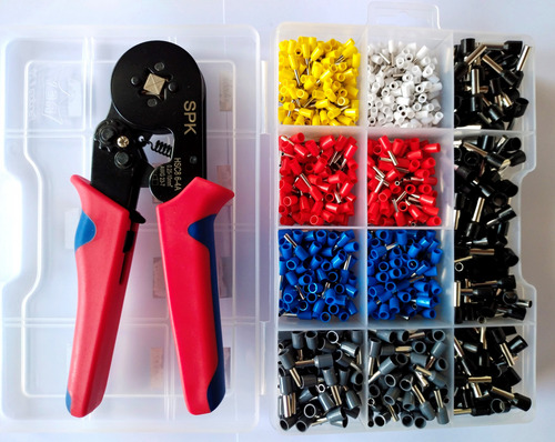 Kit Terminales Pin Hueco O Canutillo 24-10awg Con Ponchadora