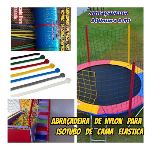 Abraçadeira De Nylon Colorido Para Cama Elastica Kit C/30