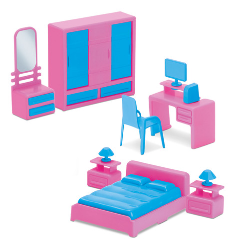Playset Judy Home Casinha Completa Com Boneca E 31 Peças