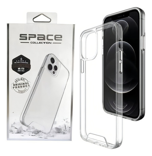 Funda Space para iPhone 11 a 15, color transparente, iPhone 12