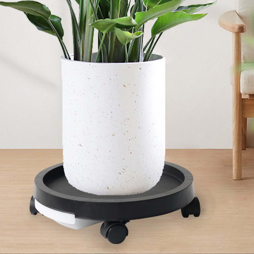 Soporte Rodante Para En Maceta Con Ruedas, Negro 29,3 Cm.