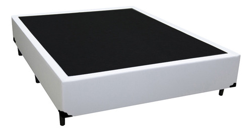 Cama Box Casal + Colchão Semi Ortopédico Extra Firme D33 Cor Branco