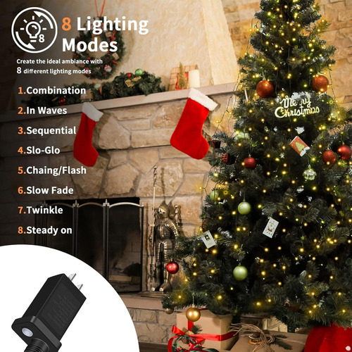 Luces Para Árbol De Navidad, 400led Decoraciones Navidad Luz