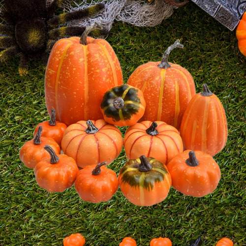 W 12 Piezas De Calabazas Artificiales De