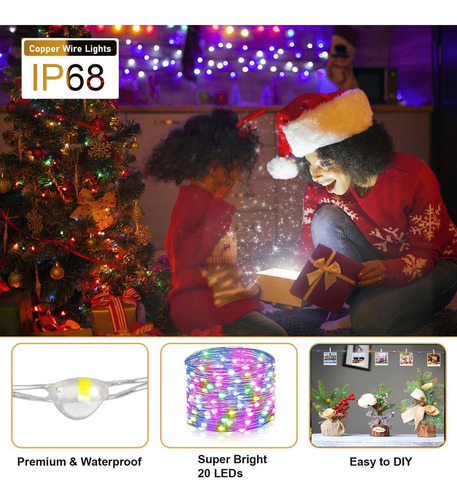 40 Luces De Hadas Led De 2 M, Miniluces Navideñas De Cobre