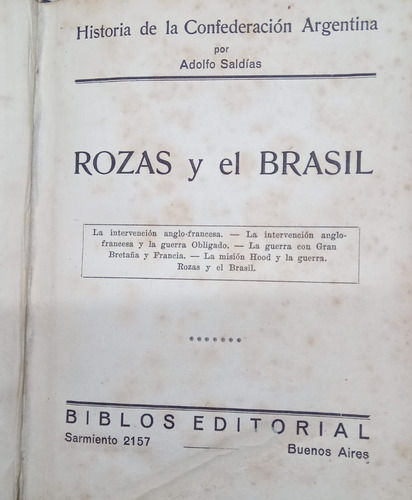 Rozas Y El Brasil Adolfo Saldías