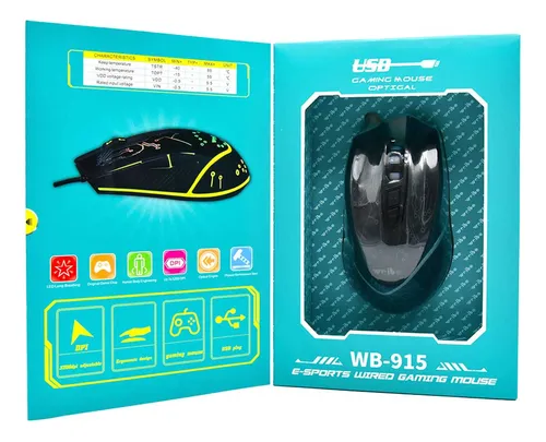 Mouse Gamer 7 Botones Optico Usb 2400 Dpi Retroiluminado