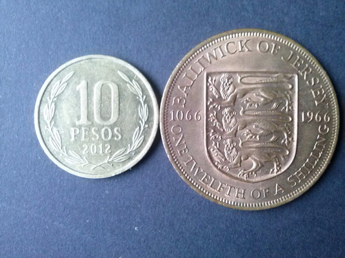 Moneda Jersey 1 Schilling 1966 Cobre (c2)