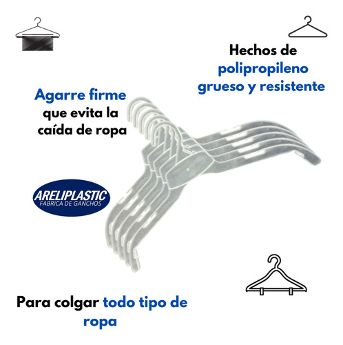Set 100 Ganchos Chamarrero 17 Para Ropa Resistente Mayoreo
