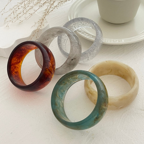 Pulsera Ancha Y Gruesa De Resina Bohemia Para Joyas De Fiest