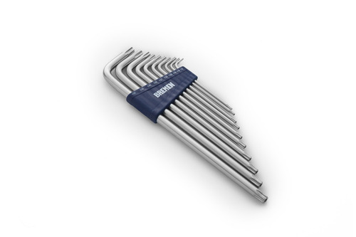 Imagen 1 de 3 de Juego Llaves Torx Largas Bremen 10 Pz T8 A T50 Herramientas Cod. 6907 Dgm