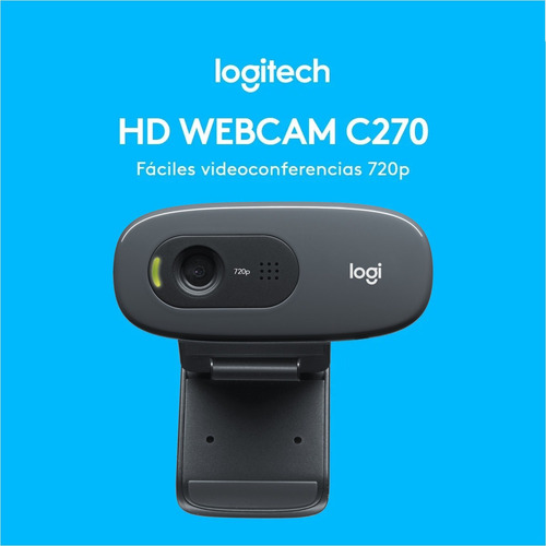 Cámara web Logitech C270 HD 30FPS color negro