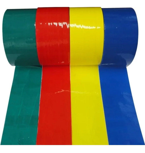 Imagem 7 de 10 de 2 Un Fita Adesiva Verde 40 M X 45 Mm Tipo Durex Colorida