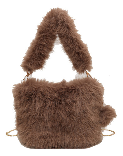 Bolso De Mano Esponjoso Para Mujer, Bandolera Casual De Cade