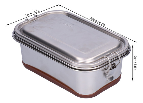 Contenedor De Comida De Acero Inoxidable Bento Lunch A Prueb