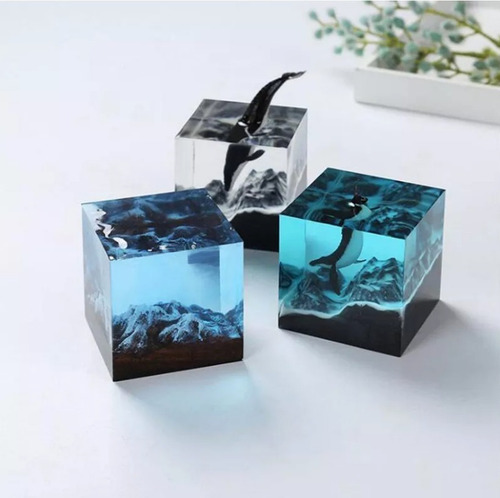 Molde De Silicone Formato Cubo Eternização G Para Resina