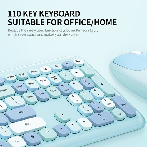 Mofii Keyboard Mouse Combo Wireless 2.4g Mixed Color 110 Key
