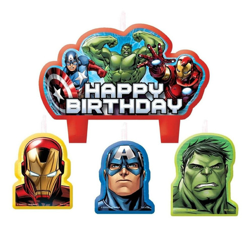 Velas X 4 De Cumpleaños  Avengers  A1054