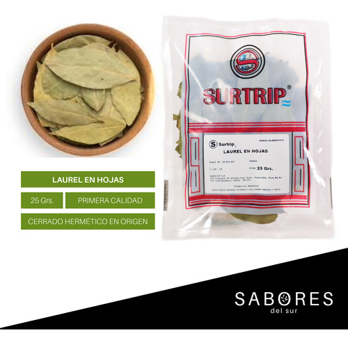 Laurel En Hojas 25 Grs. Primera Calidad Surtrip