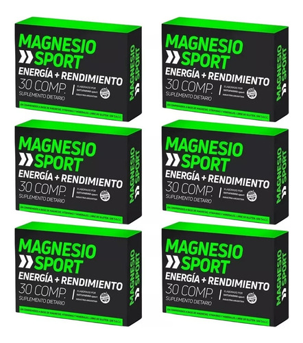  6 Cajas Magnesio Sport Natufarma Vitaminas Minerales X 30 
