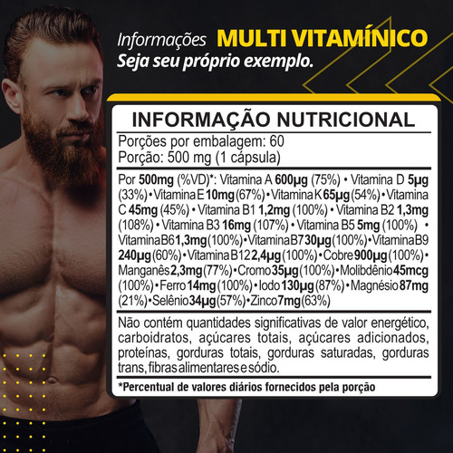 Multi vitamínico Moderna suplementos bem-estar em 60 cápsula sabor sem sabor