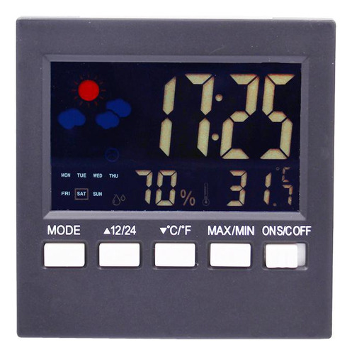Medidor De Umidade Termometro Relogio Higrometro