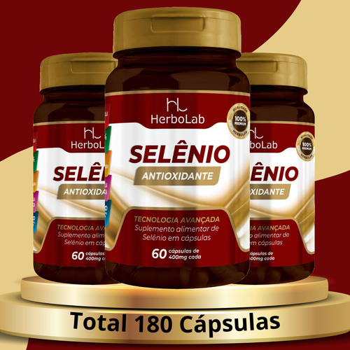 3 Selênio 400mg - 60 Cápsulas Cada Sabor Sem Sabor