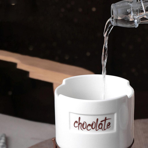 6x Melting Pot Fondue Set And Candle, Ice Cream Fondue &