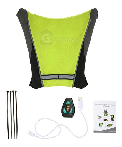 Chaleco De Ciclismo Con Luces Led Con Mando Inalambrico