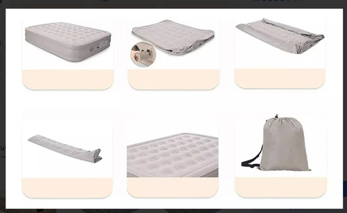 Colchon Cama Inflable Electrico 1 Plaza Inflador Recargable
