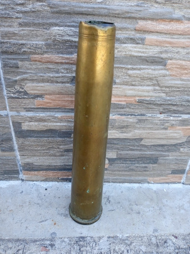 Vaina De Bronce Cañon Artillería Militar Decoracion 6,1 X 31 (Usado)