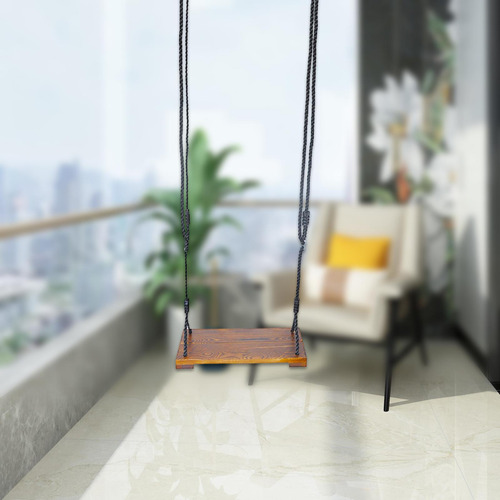 Asiento De Columpio De Madera Con Cuerda Colgante, Asiento
