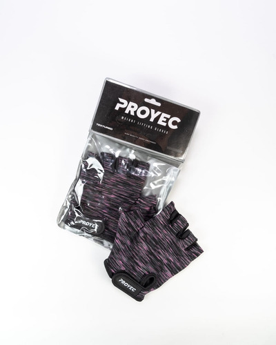 Guantes Gimnasio Entrenamiento Pesas Proyec Funcional Gym Violeta Claro Rayas M