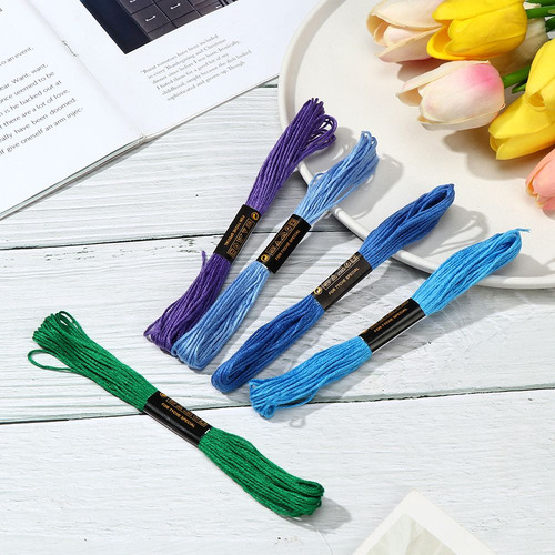 Ovillos De Coser Con Hilo De Punto De Cruz Bordado Multicolo