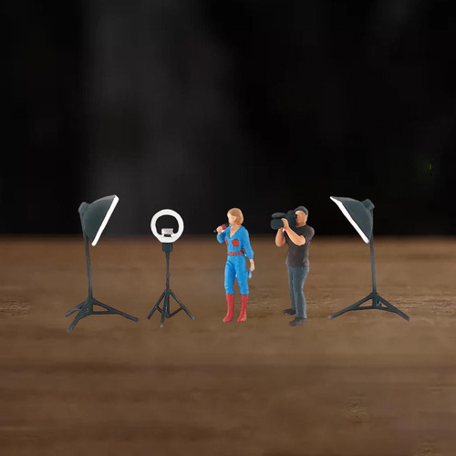 10x 1:64 Escala Mini Photo Props Luces Con Personas