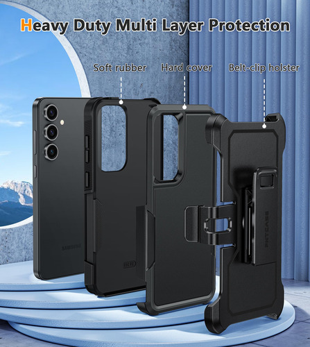 Phone Case Fntcase For Samsung Galaxy S24-fe W/ Belt-clip