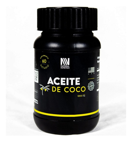 Aceite De Coco X60 Capsulas Blandas 1000mg Natural Nutrition