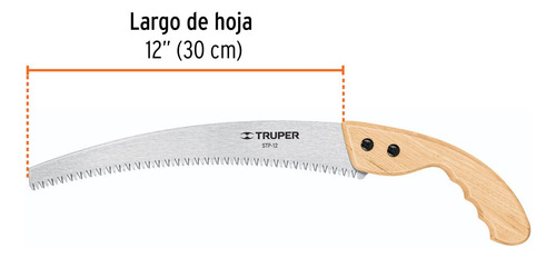 Serrucho De Poda 12 Hoja Curva 6 Dpp, Mango Madera, Truper