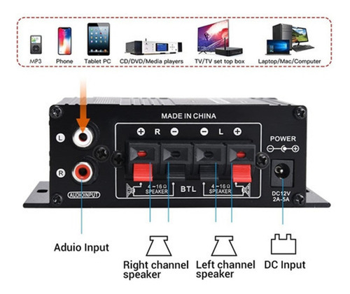 A Mini Amplificador De Potencia De Audio P /auto Casa