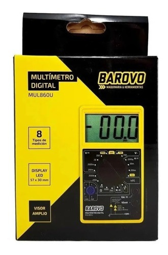 Imagen 2 de 5 de Multímetro Tester Digital Barovo Visor Amplio