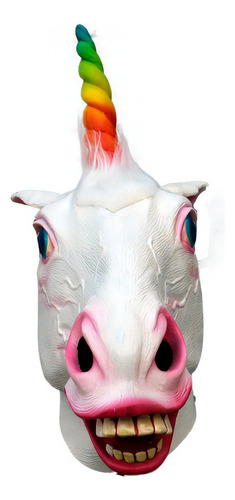 Máscara Para Halloween Unicornio Del Orgullo Látex