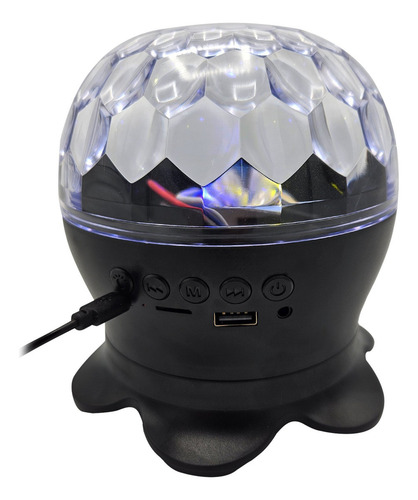 Lampara Proyector Parlante Portátil Bluetooth Luz Rgb Fm Usb Estructura Negro
